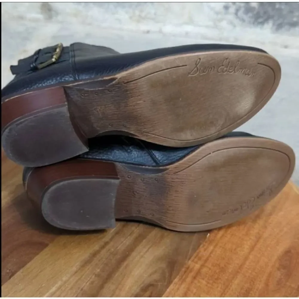 Sam‎ Edelman Petal Black Leather Bootie Size 6.5